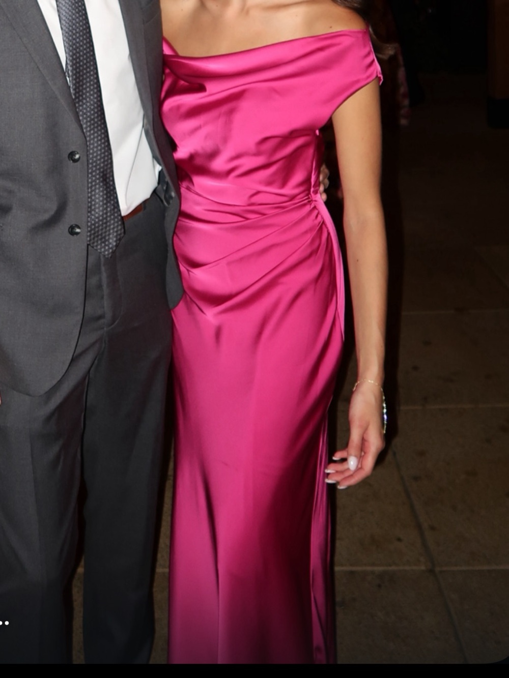 Azazie Fuchsia Stretch Satin Formal Dress